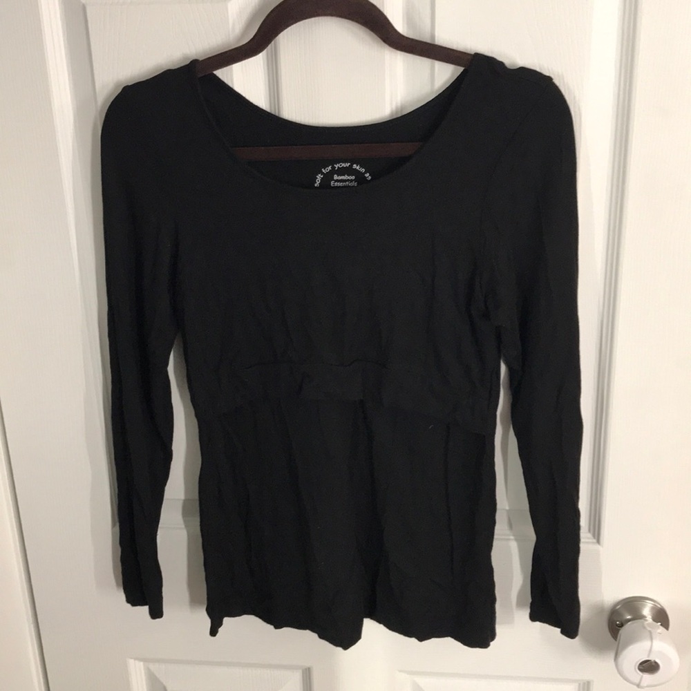 Seraphine black maternity/nursing long sleeved top